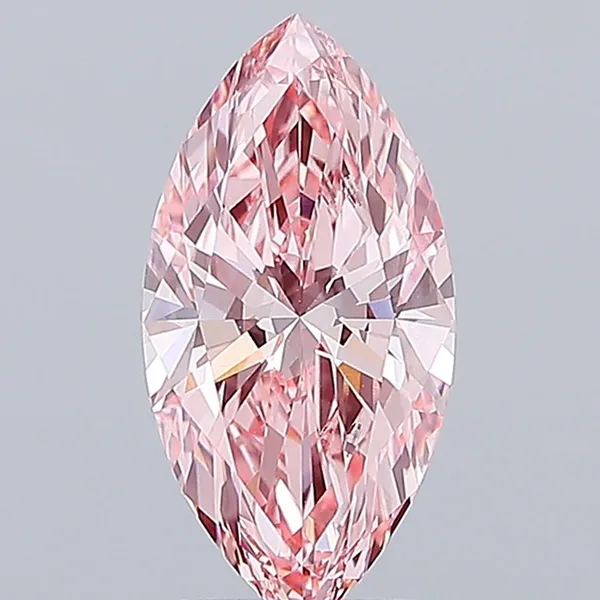 2.58ct MARQUISE Fancy Vivid Pink VVS2 Coloured Lab diamond