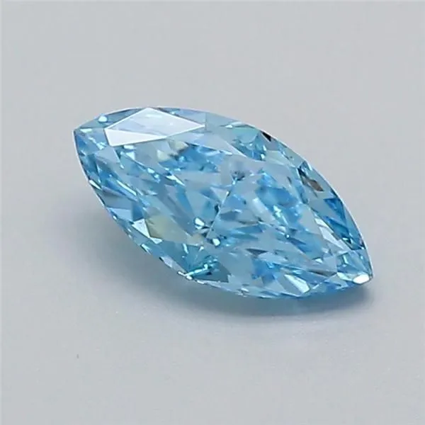 0.52ct MARQUISE Fancy Vivid Blue VVS1 Coloured Lab diamond