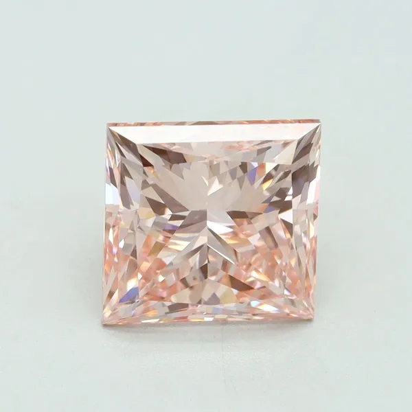 4.4ct PRINCESS Fancy Vivid Pink VS1 Coloured Lab diamond