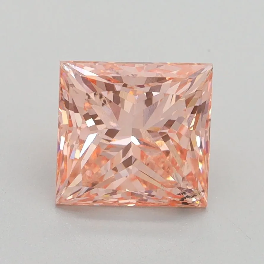 2.07ct PRINCESS Fancy Intense Pink SI1 Coloured Lab diamond