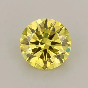 0.67ct ROUND Fancy Vivid Yellow VS1 Coloured Lab diamond