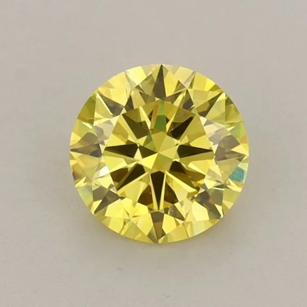0.67ct ROUND Fancy Vivid Yellow VS1 Coloured Lab diamond