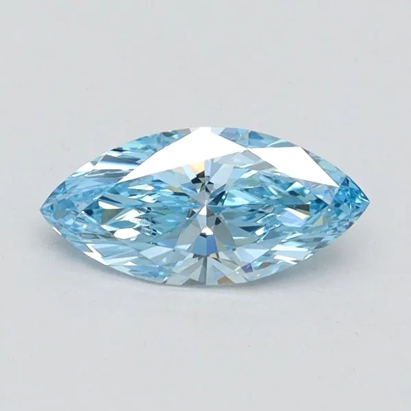 0.6ct MARQUISE Fancy Vivid Blue VS1 Coloured Lab diamond