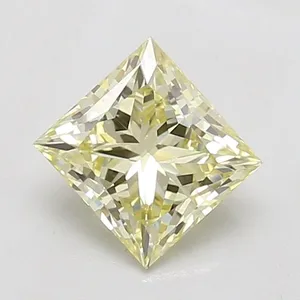 0.93ct PRINCESS Fancy Light Yellow VVS2 Coloured Lab diamond