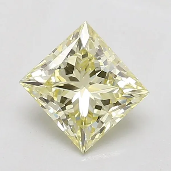 0.93ct PRINCESS Fancy Light Yellow VVS2 Coloured Lab diamond