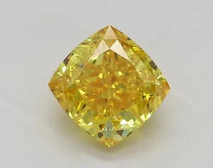 1.38ct CUSHION Fancy Vivid Yellow VVS1 Coloured Lab diamond