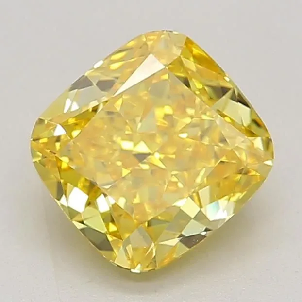 1.07ct CUSHION Fancy Vivid Yellow VVS1 Coloured Lab diamond