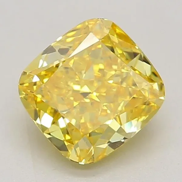 1.07ct CUSHION Fancy Vivid Yellow VVS1 Coloured Lab diamond