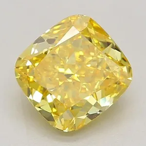 1.07ct CUSHION Fancy Vivid Yellow VVS1 Coloured Lab diamond