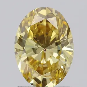 1ct OVAL Fancy Intense Yellow SI2 Coloured Lab diamond