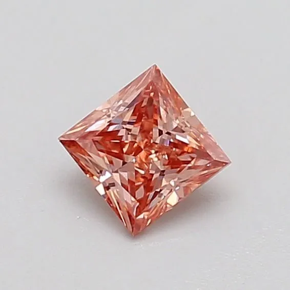 0.36ct PRINCESS Fancy Pink VS2 Coloured Lab diamond