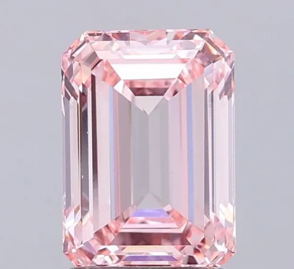 1.8ct EMERALD Fancy Intense Pink VS1 Coloured Lab diamond