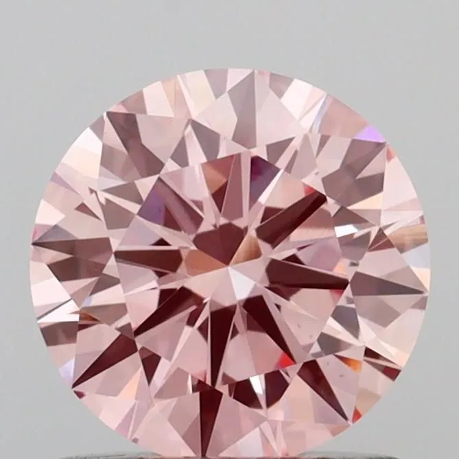 0.91ct ROUND Fancy Intense Pink VS1 Coloured Lab diamond