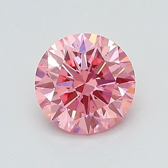 0.65ct ROUND Fancy Vivid Pink VS2 Coloured Lab diamond
