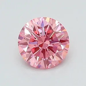 0.65ct ROUND Fancy Vivid Pink VS2 Coloured Lab diamond
