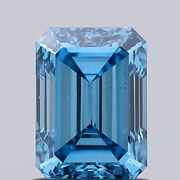 1.30ct EMERALD Fancy Vivid Blue VS2 Coloured Lab diamond