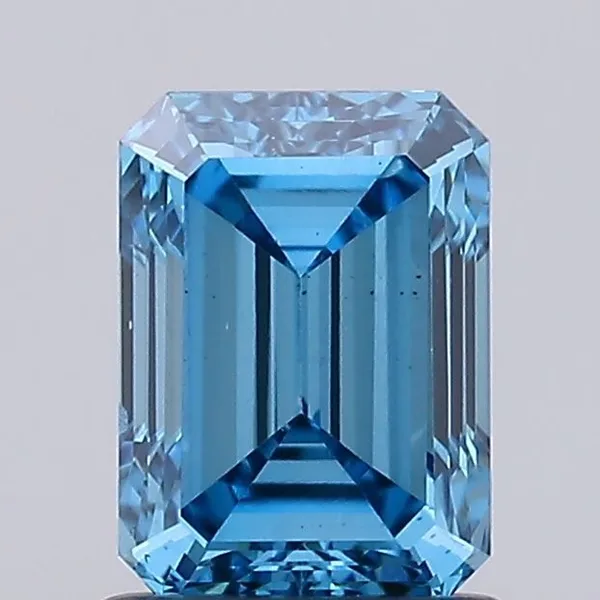 1.3ct EMERALD Fancy Vivid Blue VS2 Coloured Lab diamond