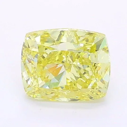 1ct CUSHION Fancy Intense Yellow VVS2 Coloured Lab diamond
