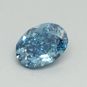 0.49ct OVAL Fancy Vivid Blue VS2 Coloured Lab diamond
