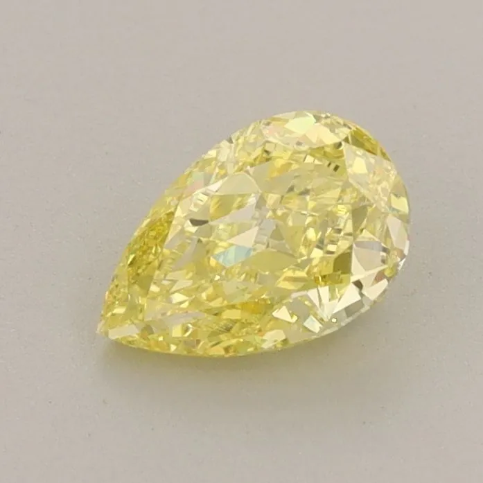 0.75ct PEAR Fancy Vivid Yellow VS1 Coloured Lab diamond