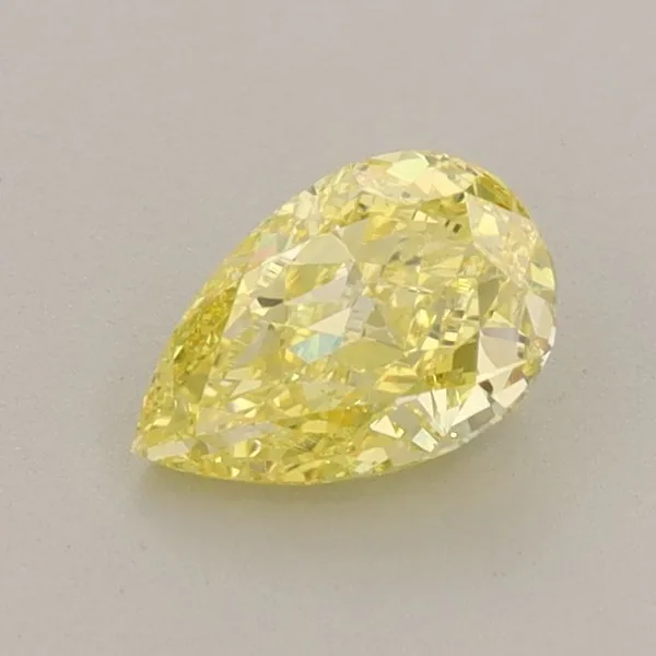 0.75ct PEAR Fancy Vivid Yellow VS1 Coloured Lab diamond