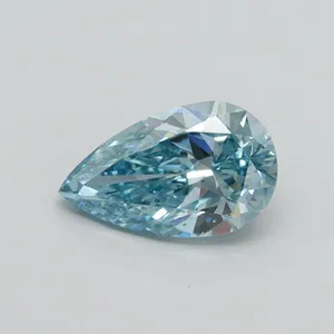 0.53ct PEAR Fancy Vivid Green Blue VS1 Coloured Lab diamond