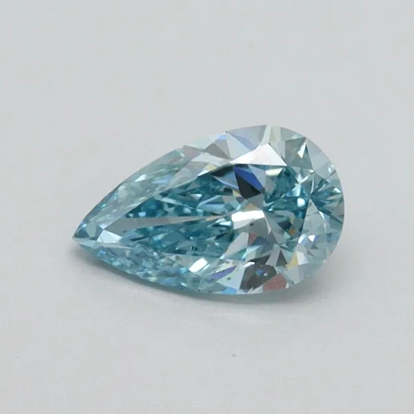 0.53ct PEAR Fancy Vivid Green Blue VS1 Coloured Lab diamond