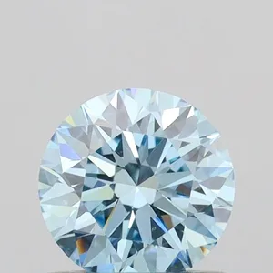 0.65ct ROUND Fancy Vivid Blue VVS1 Coloured Lab diamond