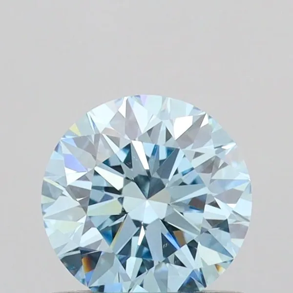 0.65ct ROUND Fancy Vivid Blue VVS1 Coloured Lab diamond