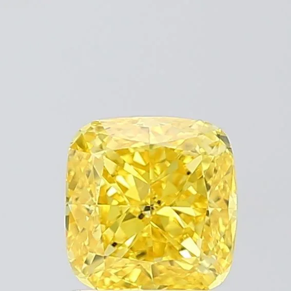 1.14ct CUSHION Fancy Vivid Yellow VVS2 Coloured Lab diamond