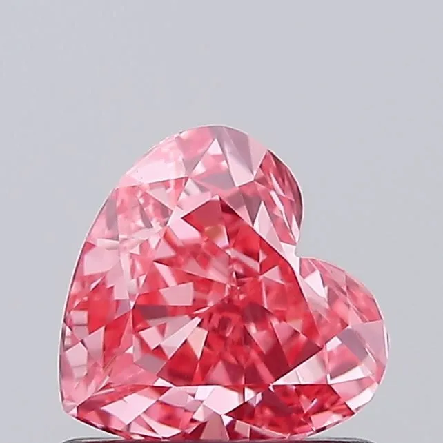 0.68ct HEART Fancy Vivid Pink VS1 Coloured Lab diamond