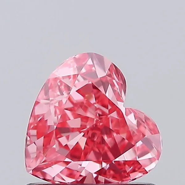 0.68ct HEART Fancy Vivid Pink VS1 Coloured Lab diamond