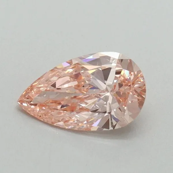 0.6ct PEAR Fancy Vivid Pink VVS2 Coloured Lab diamond