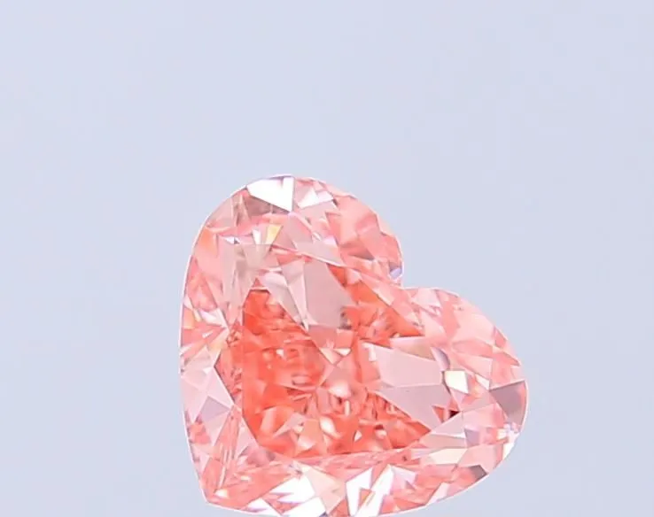 1.15ct HEART Fancy Vivid Pink VVS2 Coloured Lab diamond