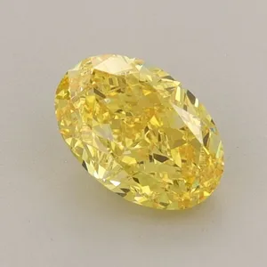 0.94ct OVAL Fancy Vivid Yellow VVS2 Coloured Lab diamond