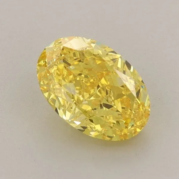 0.94ct OVAL Fancy Vivid Yellow VVS2 Coloured Lab diamond