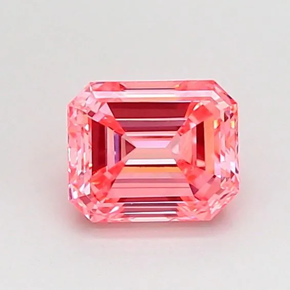 0.95ct EMERALD Fancy Vivid Pink VVS2 Coloured Lab diamond
