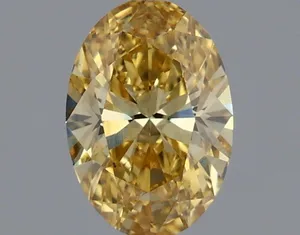 0.54ct OVAL Fancy Vivid Yellow VS1 Coloured Lab diamond