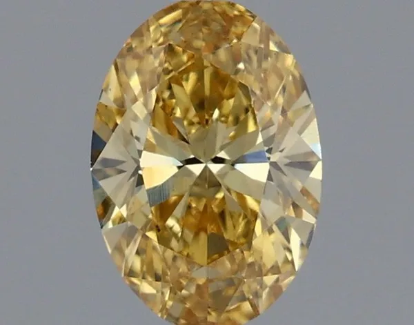 0.54ct OVAL Fancy Vivid Yellow VS1 Coloured Lab diamond