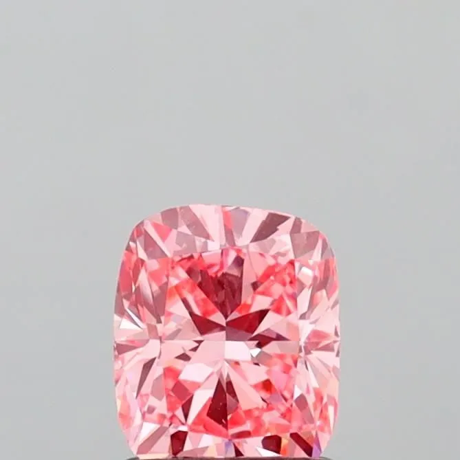 0.98ct CUSHION Fancy Vivid Pink VVS2 Coloured Lab diamond