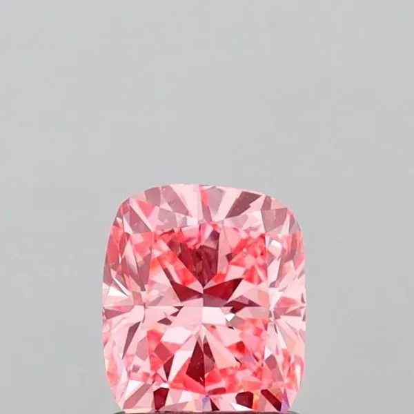 0.98ct CUSHION Fancy Vivid Pink VVS2 Coloured Lab diamond