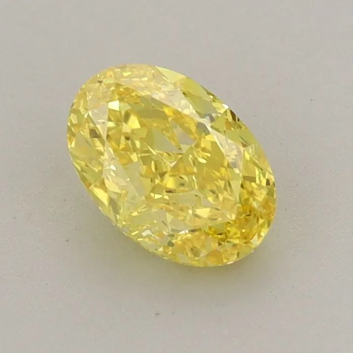 0.72ct OVAL Fancy Vivid Yellow VVS2 Coloured Lab diamond