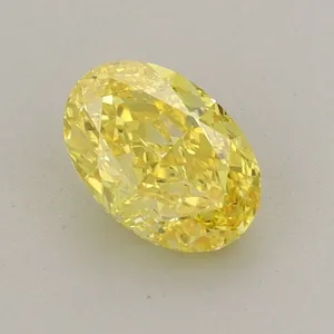 0.72ct OVAL Fancy Vivid Yellow VVS2 Coloured Lab diamond
