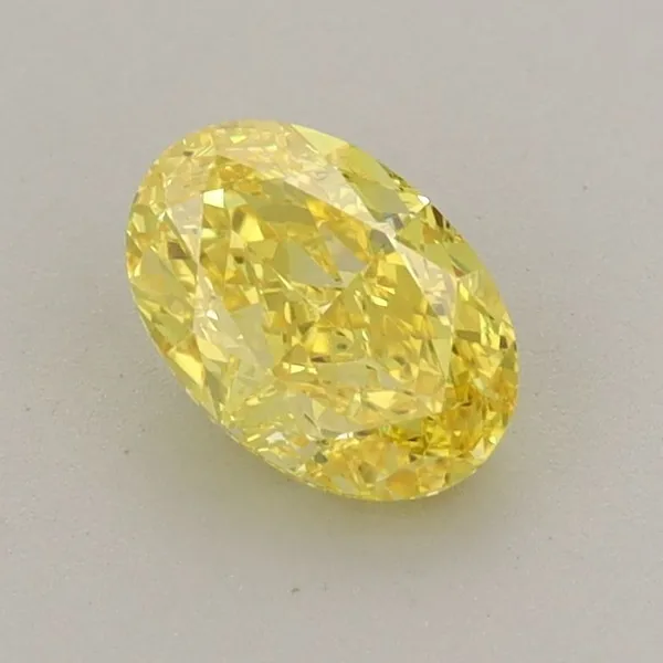 0.72ct OVAL Fancy Vivid Yellow VVS2 Coloured Lab diamond
