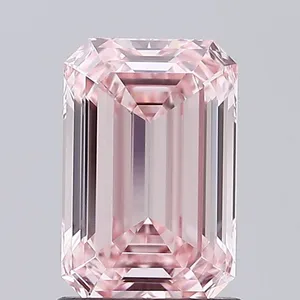 1.3ct EMERALD Fancy Intense Pink VS1 Coloured Lab diamond
