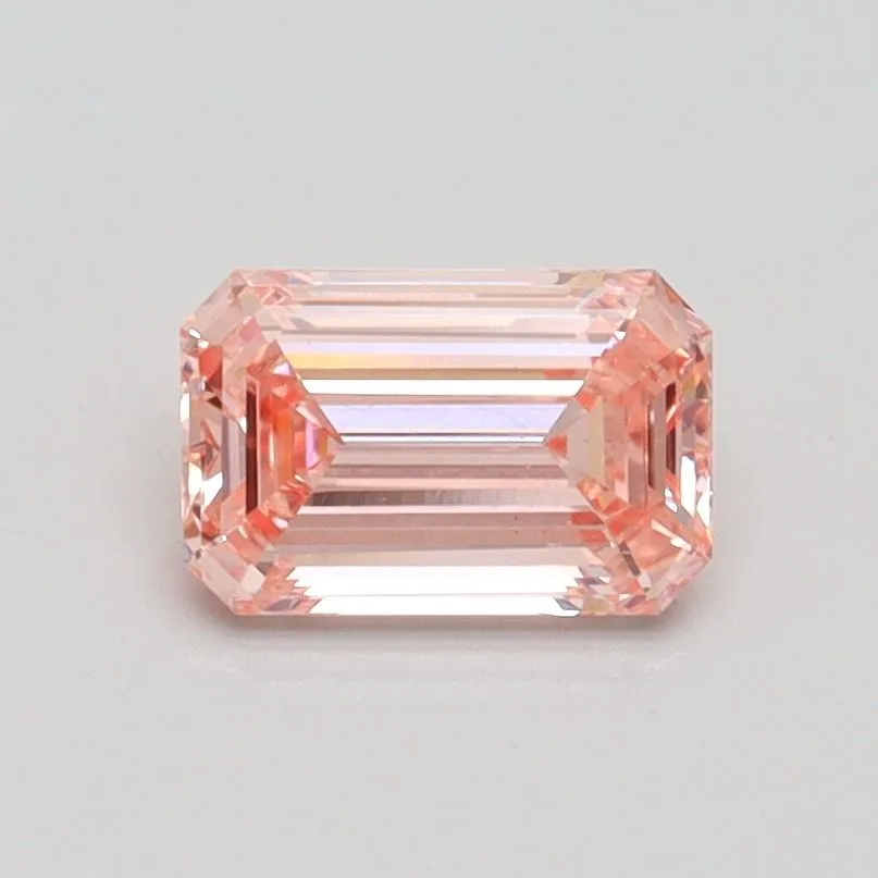 0.74ct EMERALD Fancy Intense Pink VS1 Coloured Lab diamond