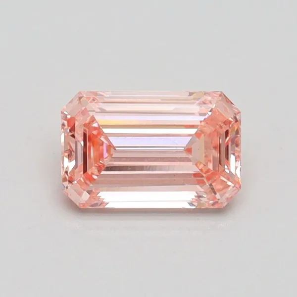 0.74ct EMERALD Fancy Intense Pink VS1 Coloured Lab diamond