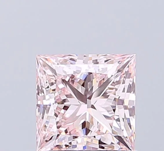 1.26ct PRINCESS Fancy Pink VVS2 Coloured Lab diamond