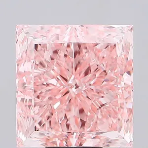 10.01ct PRINCESS Fancy Vivid Pink VS2 Coloured Lab diamond