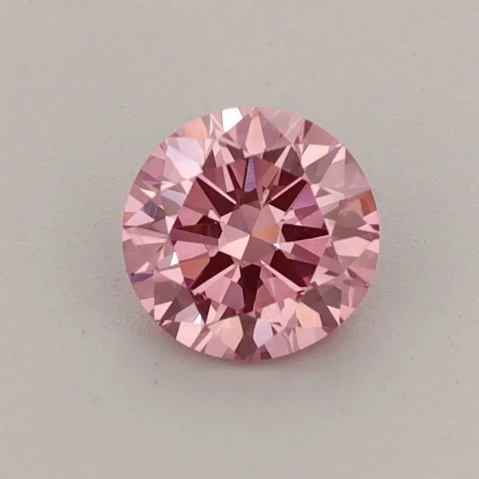 0.51ct ROUND Fancy Vivid Pink VVS2 Coloured Lab diamond